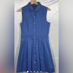 Theory 2009 blue a line sleeves button down A line dress